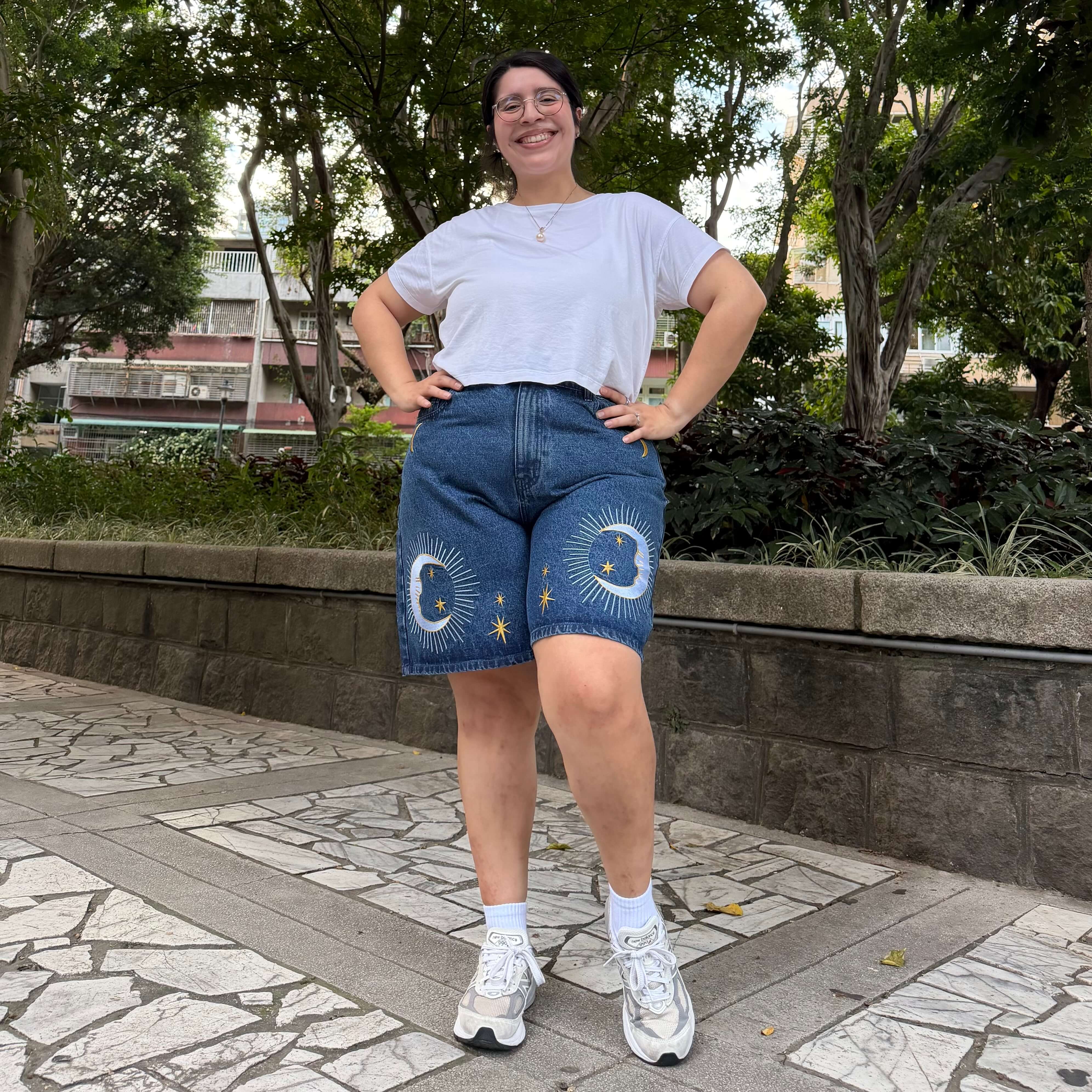 Celestial Denim Shorts - Medium Wash