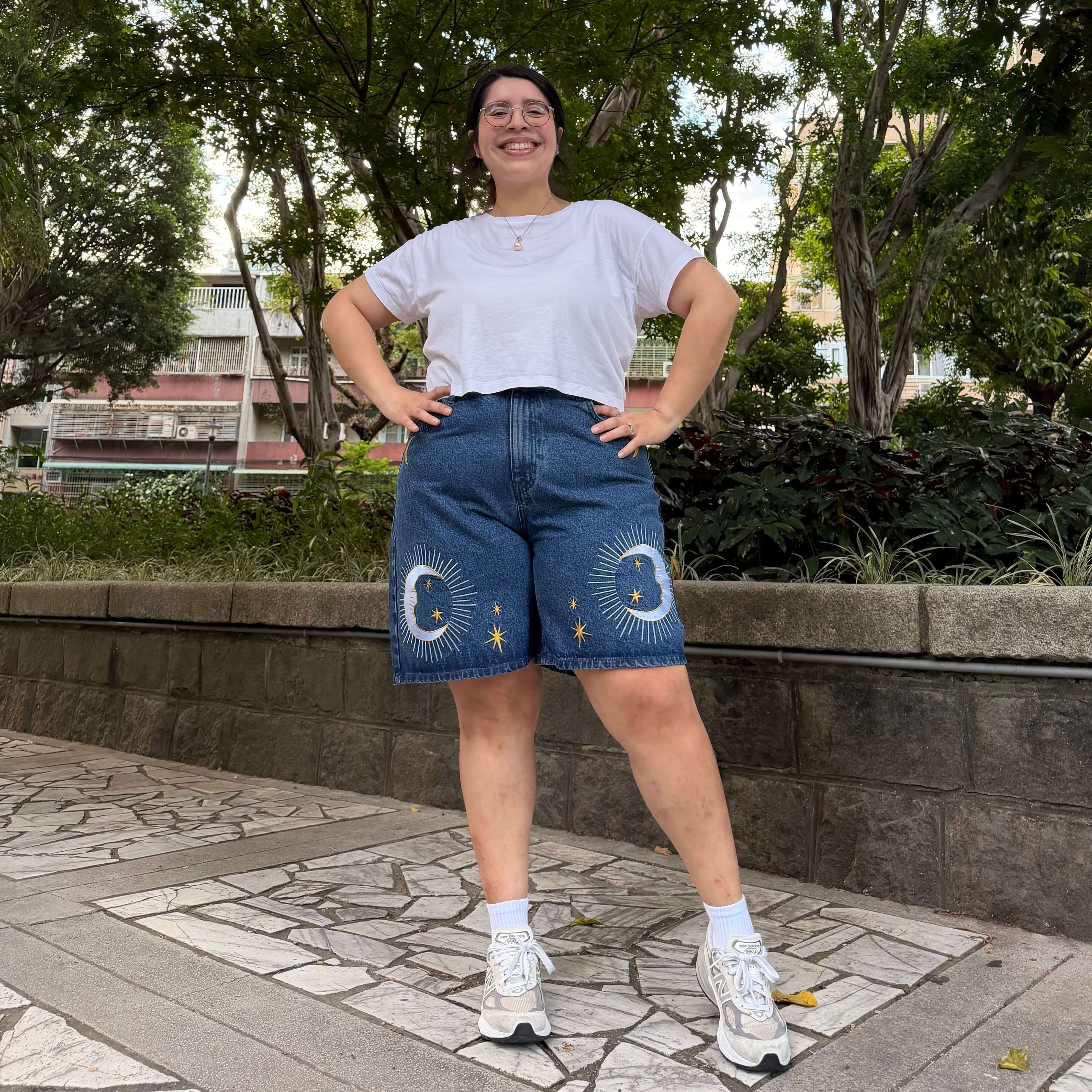 Celestial Denim Shorts - Medium Wash