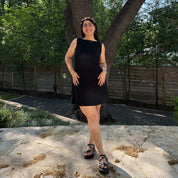 Boatneck Mini Dress - Black *Clearance Sale*